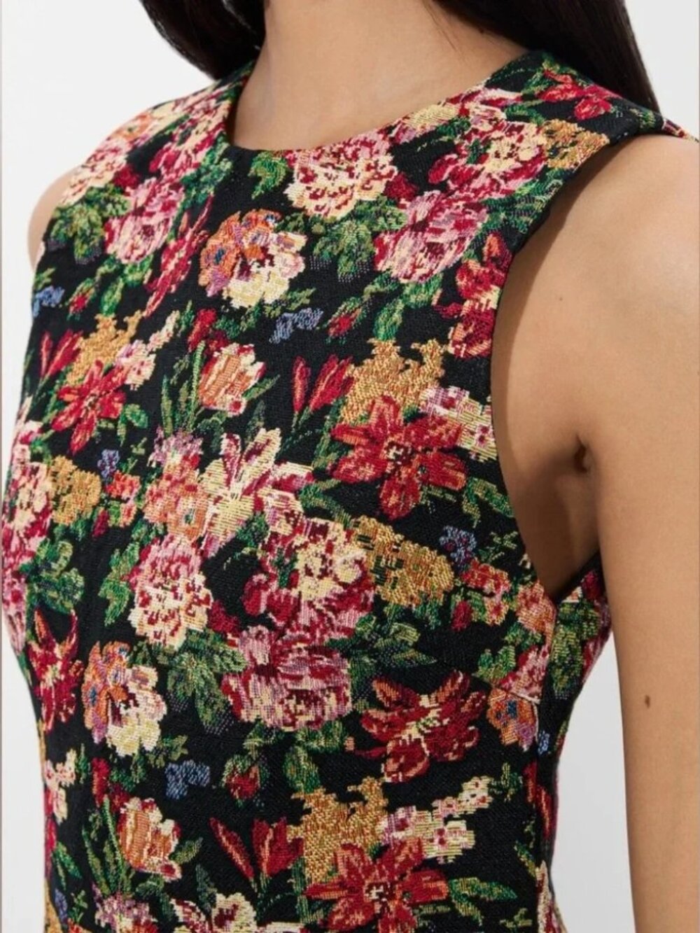 Alice + Olivia Coley in Floral Jacquard Tapestry Slim Mini Dress - Picture 3 of 3